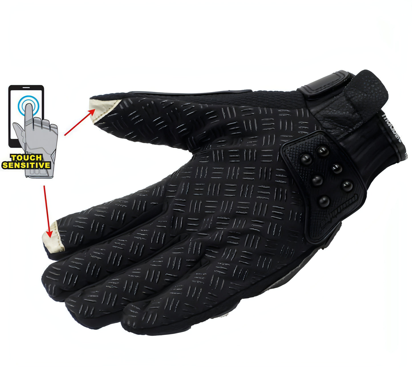 Γάντια μοτοσυκλέτας με αφή και προστασία